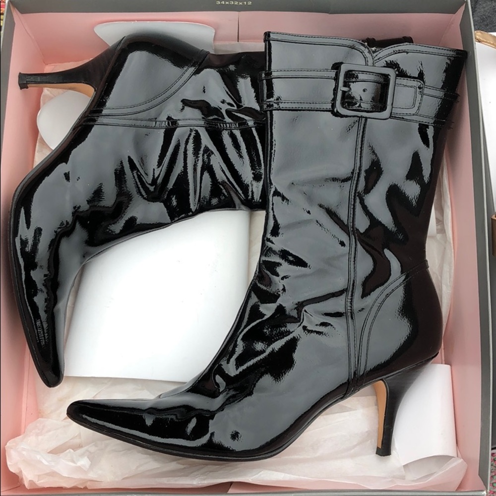 Black patent boots
